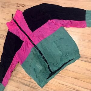 Forever 21 Pink and Green Windbreaker